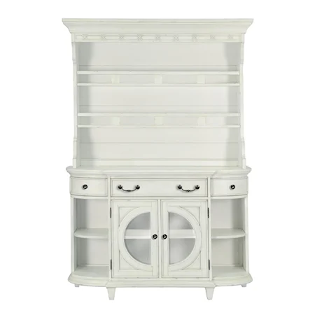 Cottage Coastal Buffet and Hutch with Silverware Storage